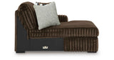 Midnight-Madness Chocolate 3-Piece Sectional with Ottoman by Ashley at Eve Furniture