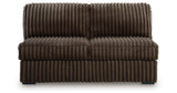 Midnight-Madness Chocolate 3-Piece Sectional with Ottoman by Ashley at Eve Furniture