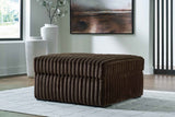 Midnight-Madness Chocolate 3-Piece Sectional with Ottoman by Ashley at Eve Furniture