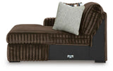 Midnight-Madness Chocolate 3-Piece Sectional with Ottoman by Ashley at Eve Furniture