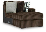 Midnight-Madness Chocolate 3-Piece Sectional with Ottoman by Ashley at Eve Furniture