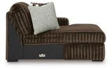 Midnight-Madness Chocolate 3-Piece Sectional with Ottoman by Ashley at Eve Furniture