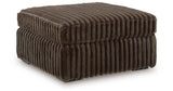 Midnight-Madness Chocolate 3-Piece Sectional with Ottoman by Ashley at Eve Furniture