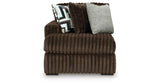 Midnight-Madness Chocolate 3-Piece Sectional with Ottoman by Ashley at Eve Furniture