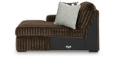 Midnight-Madness Chocolate 3-Piece Sectional with Ottoman by Ashley at Eve Furniture
