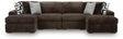 Midnight-Madness Chocolate 4-Piece Double Chaise Sectional by Ashley at Eve Furniture