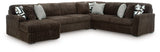 Midnight-Madness Chocolate 4-Piece Sectional with LAF Chaise by Ashley at Eve Furniture