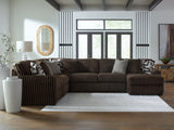 Midnight-Madness Chocolate 4-Piece Sectional with RAF Chaise by Ashley at Eve Furniture