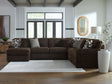 Midnight-Madness Chocolate 4-Piece Sectional with LAF Chaise by Ashley at Eve Furniture