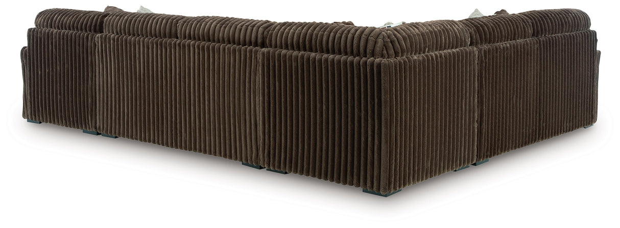 Midnight-Madness Chocolate 4-Piece Sectional with RAF Chaise by Ashley at Eve Furniture