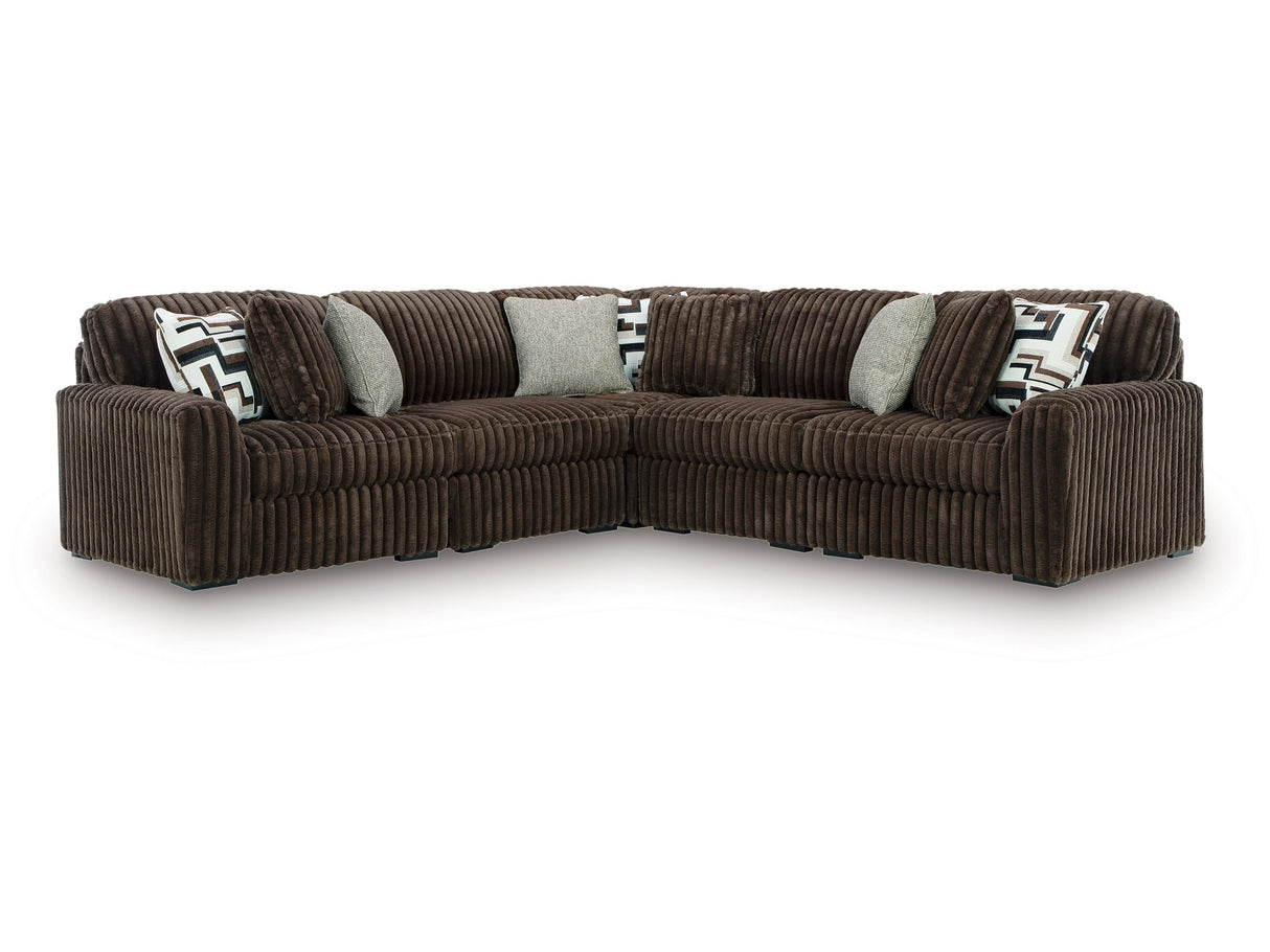 Midnight-Madness Chocolate 5-Piece Sectional by Ashley at Eve Furniture