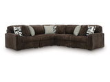 Midnight-Madness Chocolate 5-Piece Sectional by Ashley at Eve Furniture
