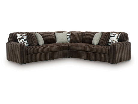 Midnight-Madness Chocolate 5-Piece Sectional by Ashley at Eve Furniture