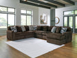 Midnight-Madness Chocolate 6-Piece Sectional with Right Chaise by Ashley at Eve Furniture