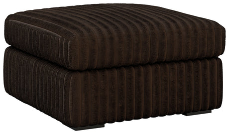 Midnight-Madness Chocolate Oversized Accent Ottoman by Ashley at Eve Furniture