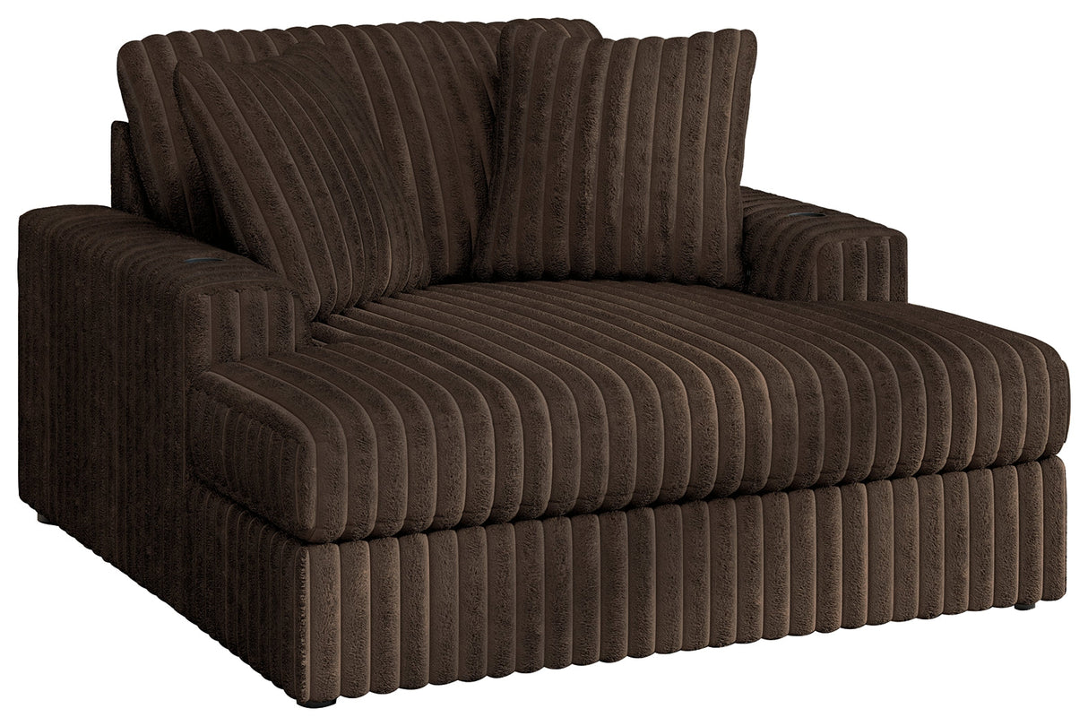 Midnight-Madness Chocolate Oversized Chaise by Ashley at Eve Furniture