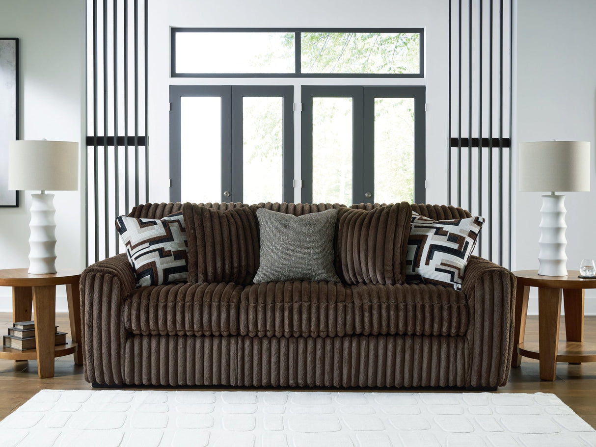 Midnight-Madness Chocolate Living Room Set by Ashley at Eve Furniture