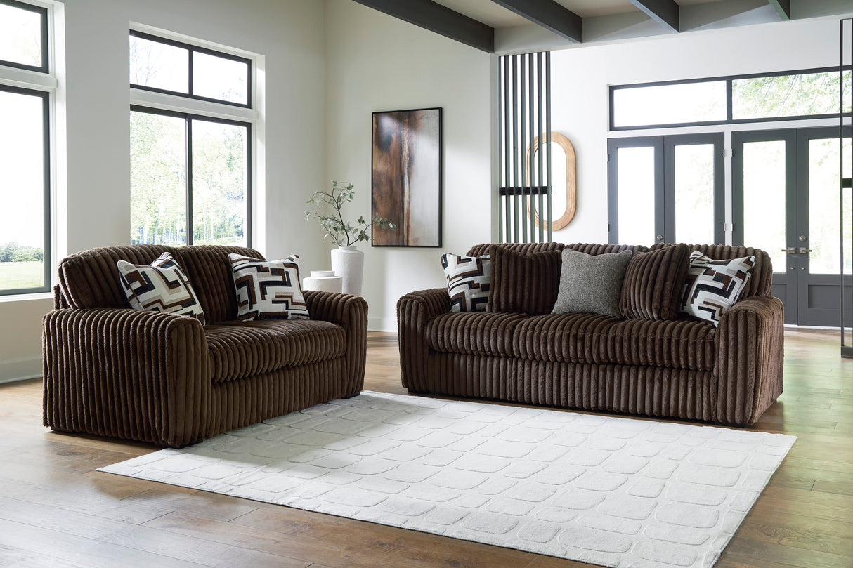Midnight-Madness Chocolate Living Room Set by Ashley at Eve Furniture