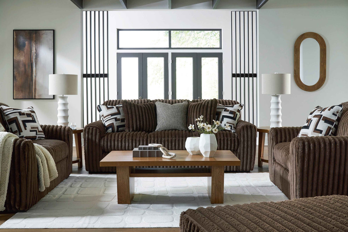 Midnight-Madness Chocolate Living Room Set by Ashley at Eve Furniture