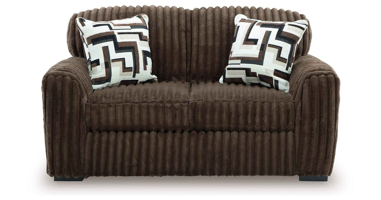 Midnight-Madness Chocolate Living Room Set by Ashley at Eve Furniture