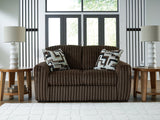 Midnight-Madness Chocolate Loveseat by Ashley at Eve Furniture