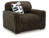 Midnight-Madness Chocolate Oversized Chair by Ashley at Eve Furniture