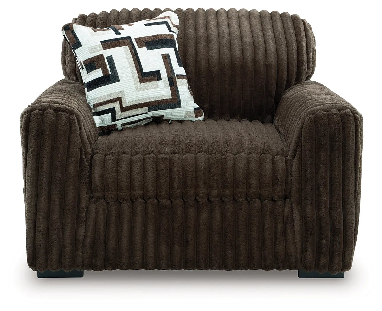 Midnight-Madness Chocolate Oversized Chair by Ashley at Eve Furniture