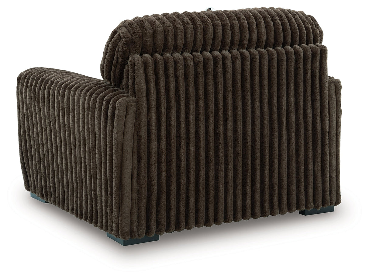 Midnight-Madness Chocolate Oversized Chair by Ashley at Eve Furniture