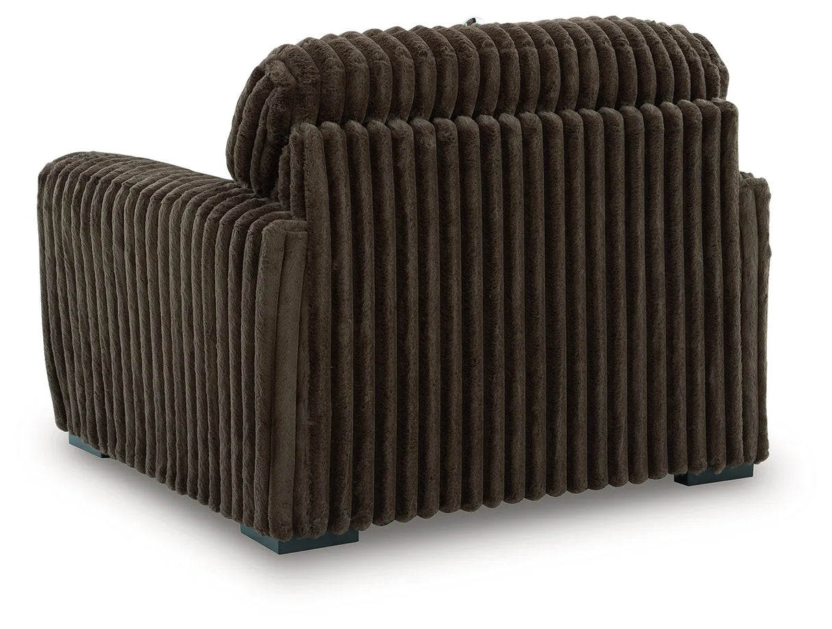 Midnight-Madness Chocolate Oversized Chair by Ashley at Eve Furniture
