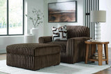 Midnight-Madness Chocolate Oversized Chair with Ottoman by Ashley at Eve Furniture