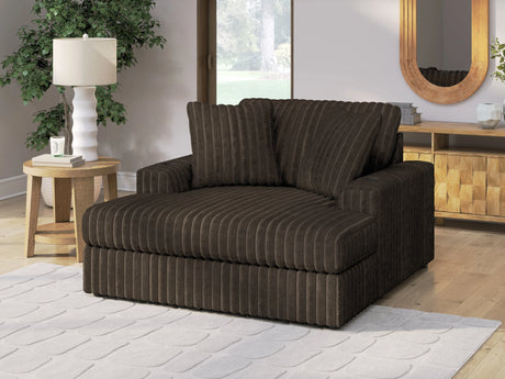 Midnight-Madness Chocolate Oversized Chaise by Ashley at Eve Furniture