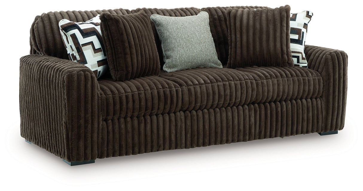 Midnight Madness Chocolate Sofa by Ashley at Eve Furniture