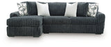 Midnight-Madness Gunmetal 2-Piece Sectional with LAF Chaise by Ashley at Eve Furniture