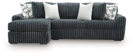 Midnight-Madness Gunmetal 2-Piece Sectional with LAF Chaise by Ashley at Eve Furniture
