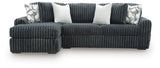 Midnight-Madness Gunmetal 2-Piece Sectional with LAF Chaise by Ashley at Eve Furniture
