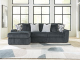 Midnight-Madness Gunmetal 2-Piece Sectional with LAF Chaise by Ashley at Eve Furniture