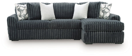 Midnight-Madness Gunmetal 2-Piece Sectional with RAF Chaise by Ashley at Eve Furniture