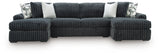 Midnight-Madness Gunmetal 3-Piece Double Chaise Sectional by Ashley at Eve Furniture