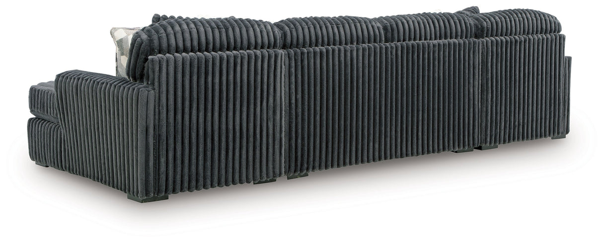 Midnight-Madness Gunmetal 3-Piece Double Chaise Sectional by Ashley at Eve Furniture