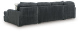 Midnight-Madness Gunmetal 3-Piece Double Chaise Sectional by Ashley at Eve Furniture