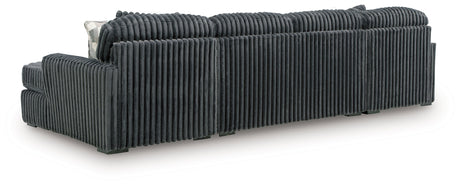 Midnight-Madness Gunmetal 3-Piece Double Chaise Sectional by Ashley at Eve Furniture