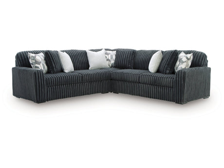 Midnight-Madness Gunmetal 3-Piece Sectional by Ashley at Eve Furniture