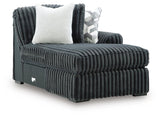 Midnight-Madness Gunmetal 3-Piece Sectional with RAF Chaise by Ashley at Eve Furniture