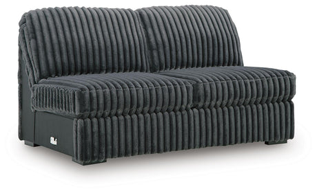 Midnight-Madness Gunmetal 3-Piece Sectional with RAF Chaise by Ashley at Eve Furniture