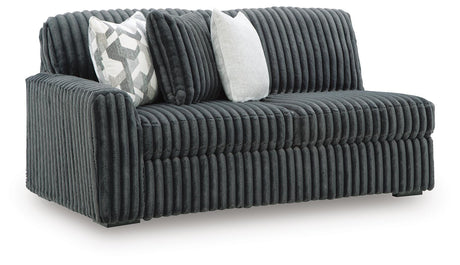 Midnight-Madness Gunmetal 3-Piece Sectional with RAF Chaise by Ashley at Eve Furniture