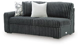 Midnight-Madness Gunmetal 3-Piece Sectional with RAF Chaise by Ashley at Eve Furniture