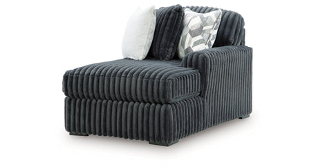 Midnight-Madness Gunmetal 3-Piece Sectional with RAF Chaise by Ashley at Eve Furniture