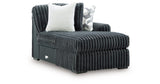 Midnight-Madness Gunmetal 3-Piece Sectional with RAF Chaise by Ashley at Eve Furniture