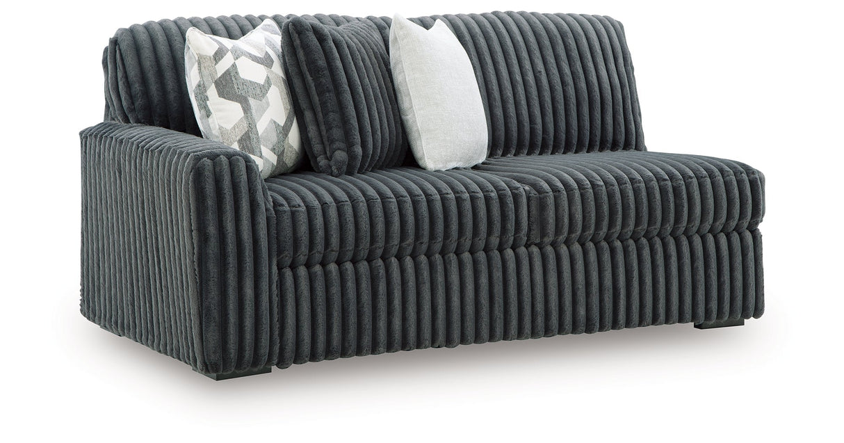 Midnight-Madness Gunmetal 3-Piece Sectional with RAF Chaise by Ashley at Eve Furniture