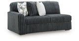 Midnight-Madness Gunmetal 3-Piece Sectional with RAF Chaise by Ashley at Eve Furniture